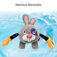 GIGWI Rock Zoo King Boxer Rabbit Machine Washable Plush Dog Toy