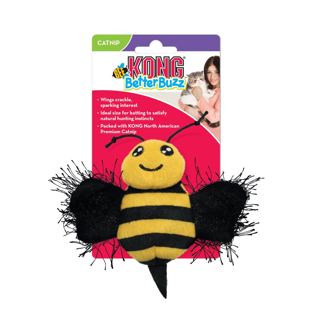 KONG Better Buzz Bee Cat Toy with Catnip - Retail Pack.