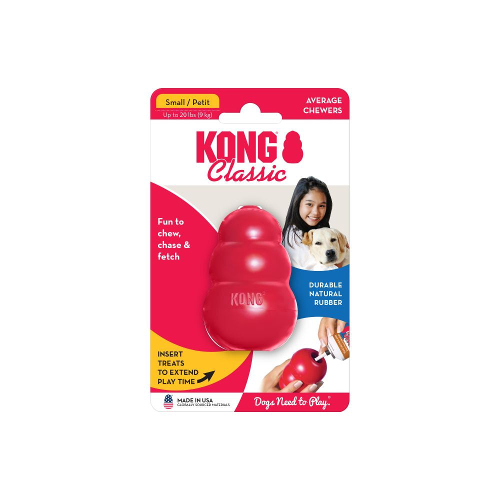 KONG Classic Red Rubber dog toy small size for dogs up to 9kg.