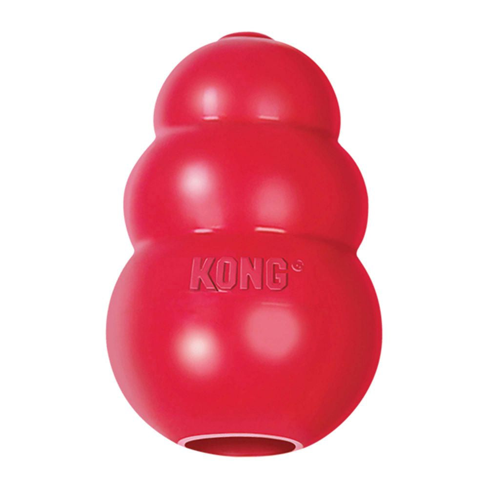 KONG Classic Red Rubber dog toy. Designed to keep your dog mentally stimulated.
