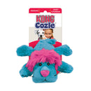 KONG Cozie King Lion Dog Toy attached to retail packaging.