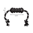 KONG Extreme Rubber Dental Toy with knotted rope, rubber length 4.75 inches and rubber height 2 inches, ideal for dog dental health.