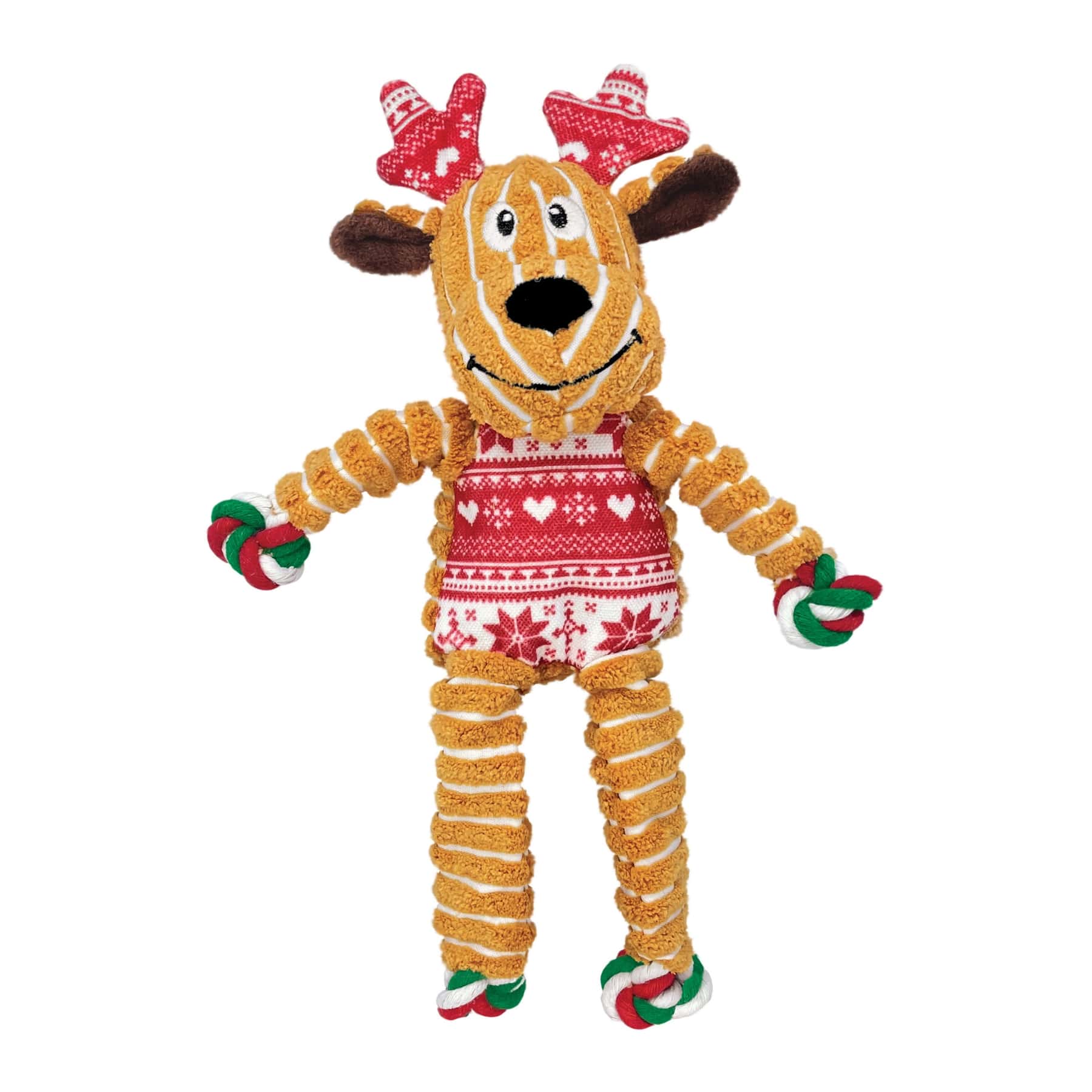 KONG Holiday Floppy Knots Reindeer Christmas Dog Toy Red