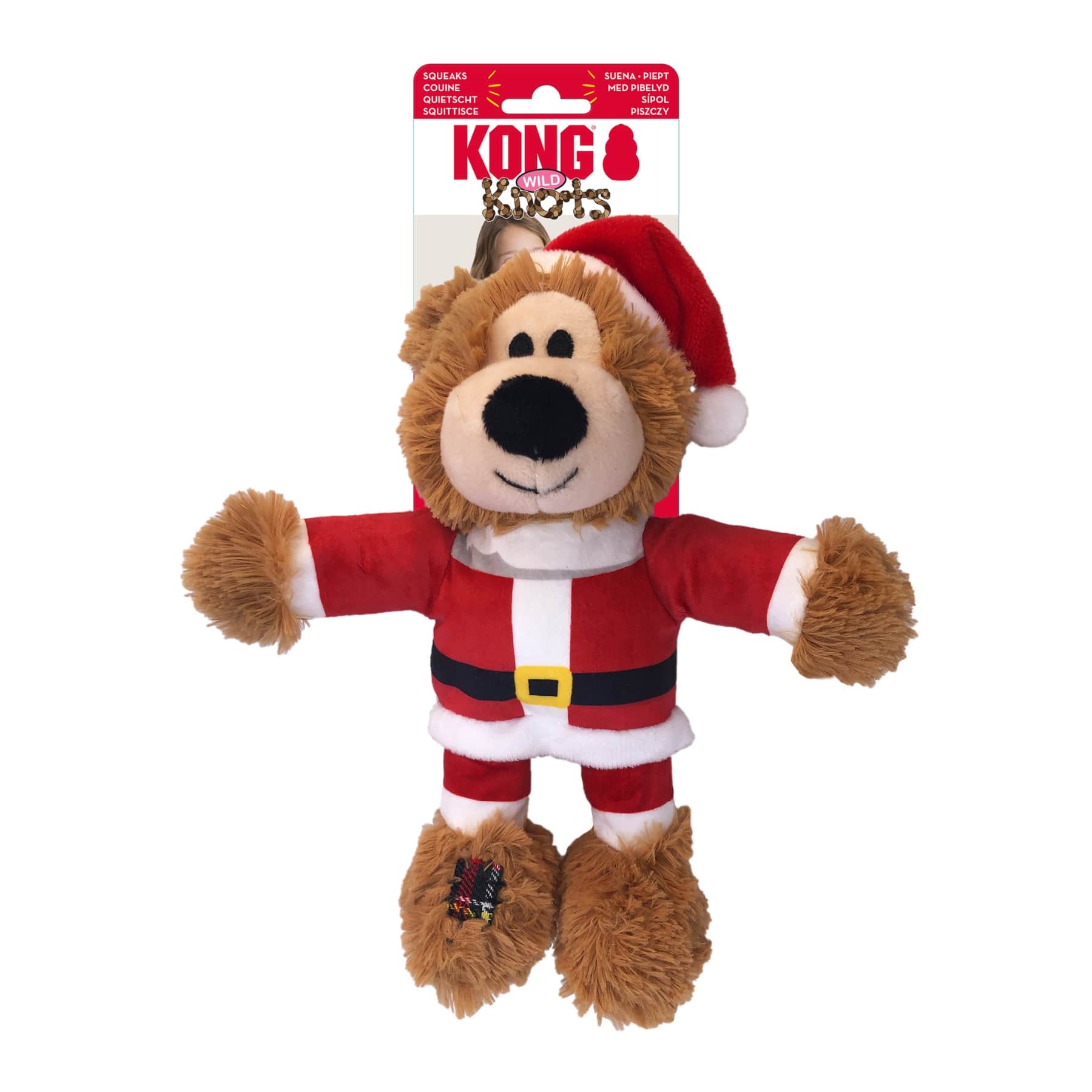 KONG Holiday Santa Wild Knots Bear Christmas Dog Toy