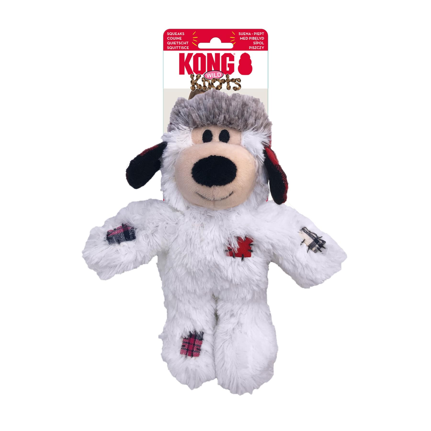 KONG Holiday White Wild Knots Bear Christmas Dog Toy