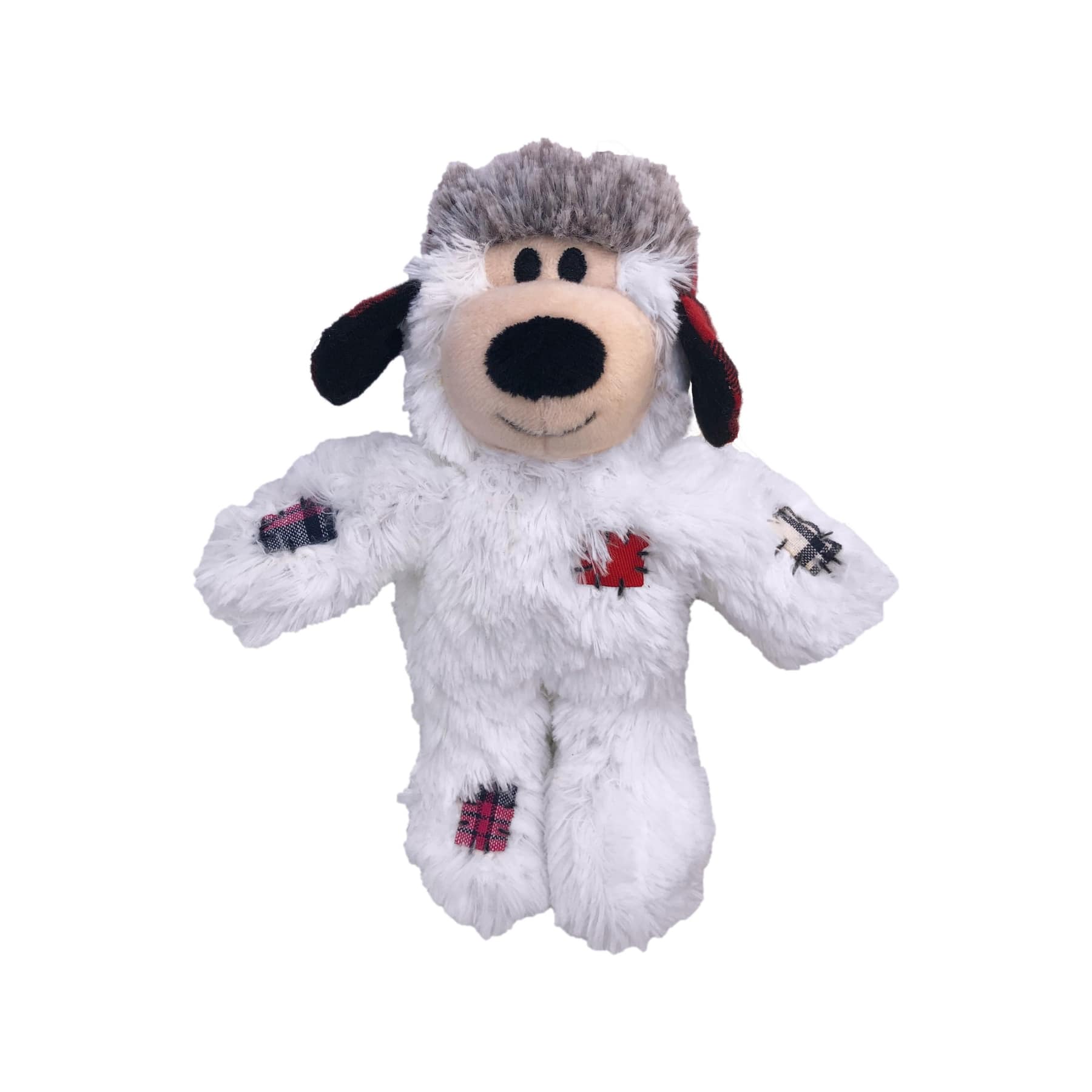 KONG Holiday White Wild Knots Bear Christmas Dog Toy with Squeaker