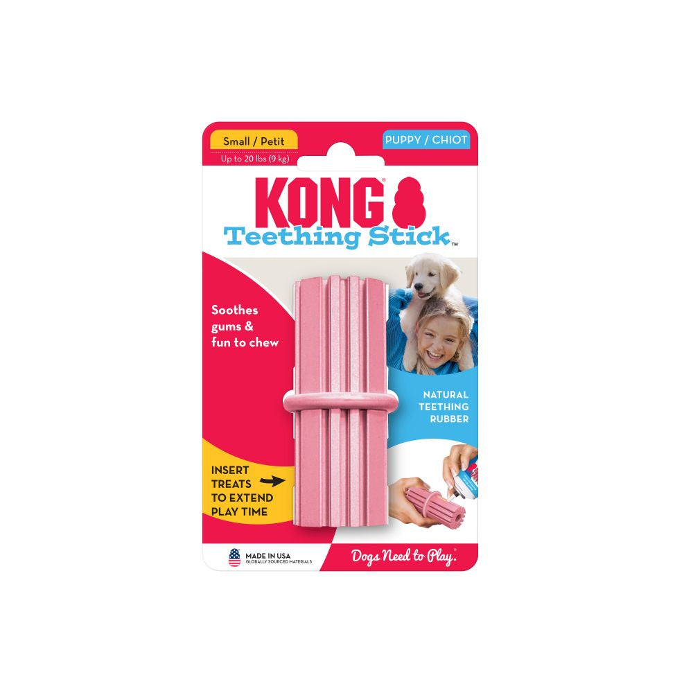KONG Puppy Teething Stick Dog Toy - Colour Pink, Size Small. 