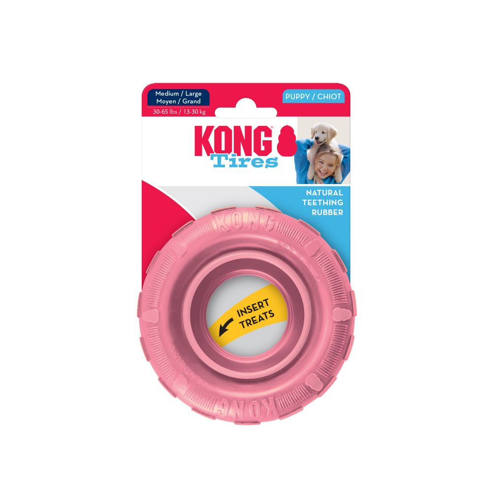 KONG Puppy Tire Dog Toy Pink - Medium/Large