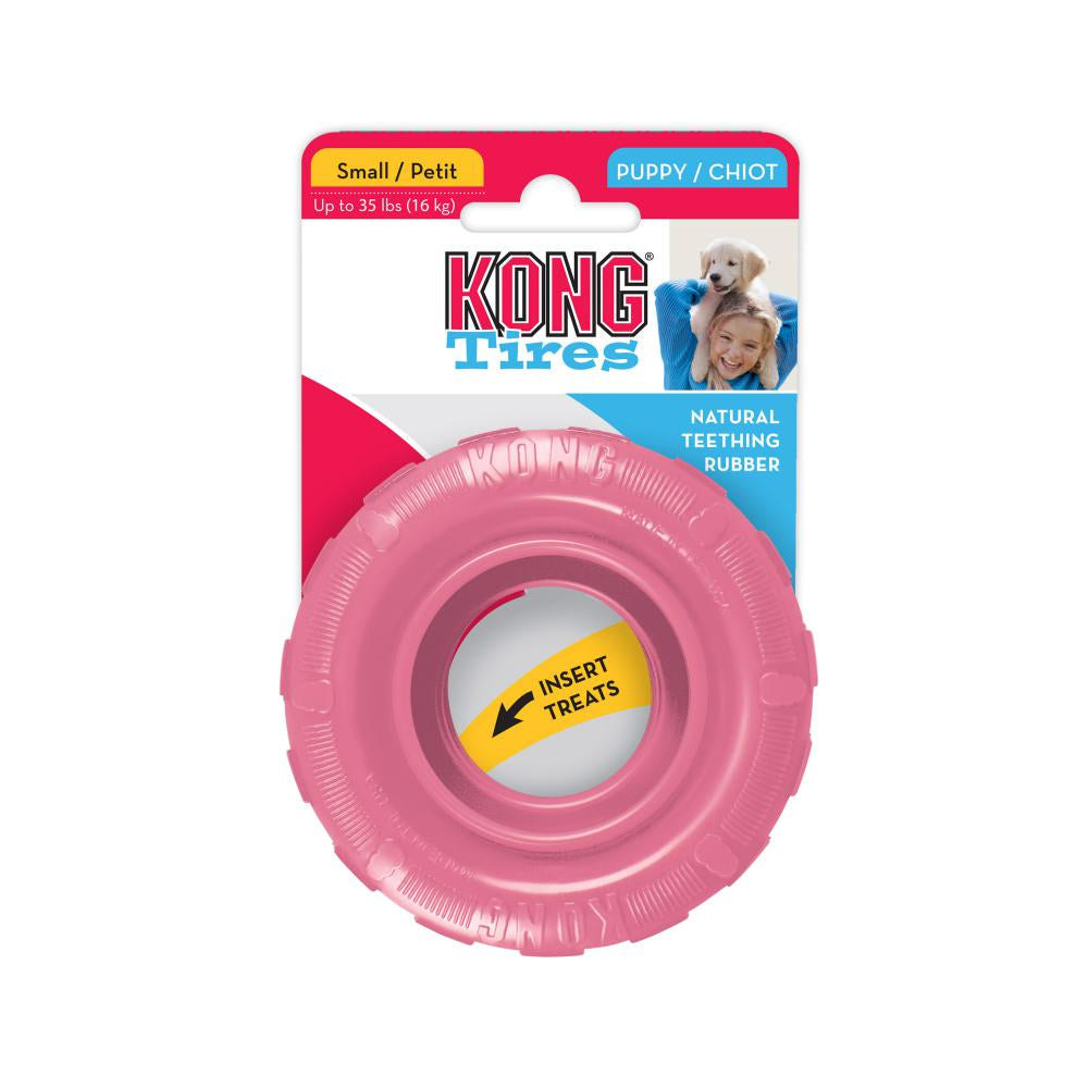 KONG Puppy Tire Dog Toy Pink - Small