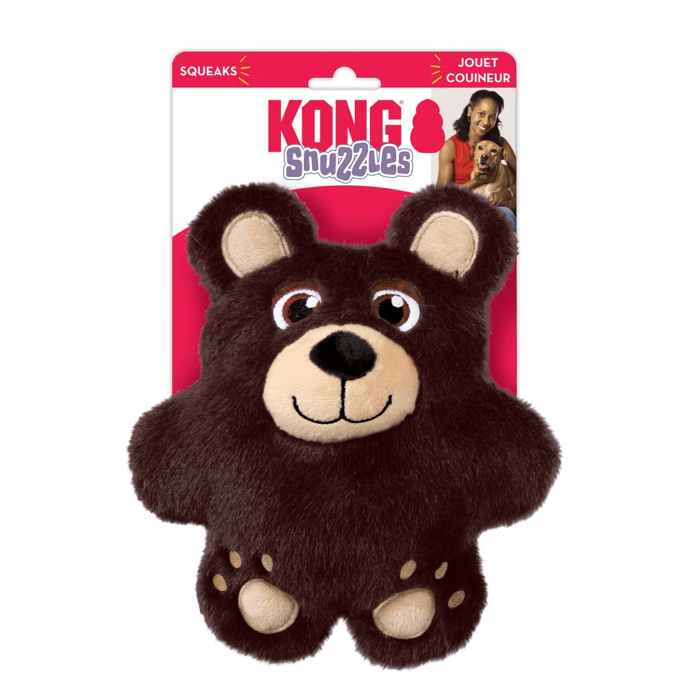 KONG Snuzzles Bear Plush Dog Toy with Squeaker