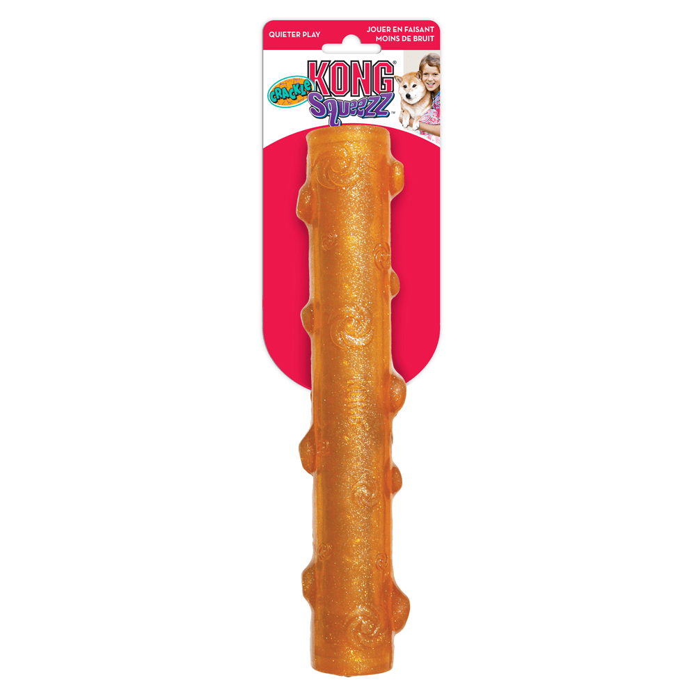 KONG Squeezz Crackle Stick Dog Toy - Retail Pack.