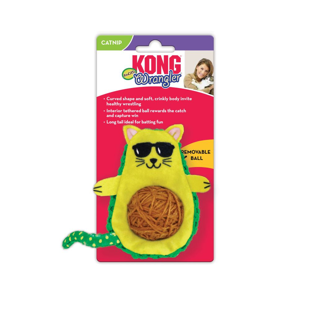 KONG Wrangler AvoCATo Cat Toy with Removable Ball