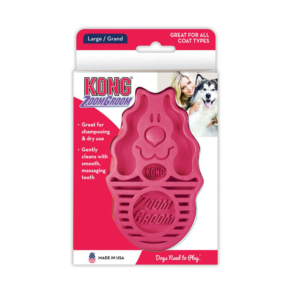 KONG ZoomGroom Raspberry Grooming Brush - Retail Pack