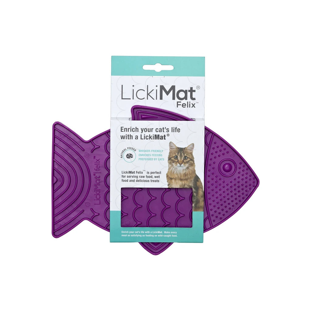 Lickimat Felix Enrichment Feeder for Cats - Purple