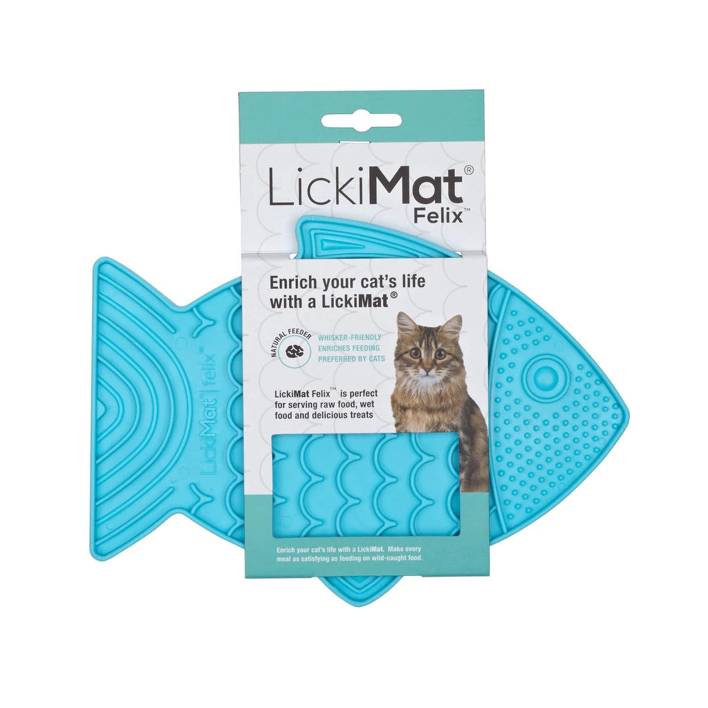 Lickimat Felix Enrichment Feeder for Cats - Turquoise