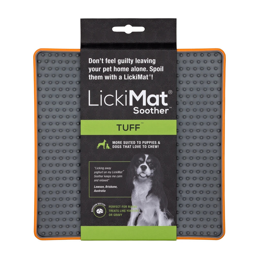 LickiMat Soother Tuff Boredom Buster for Dogs - Orange