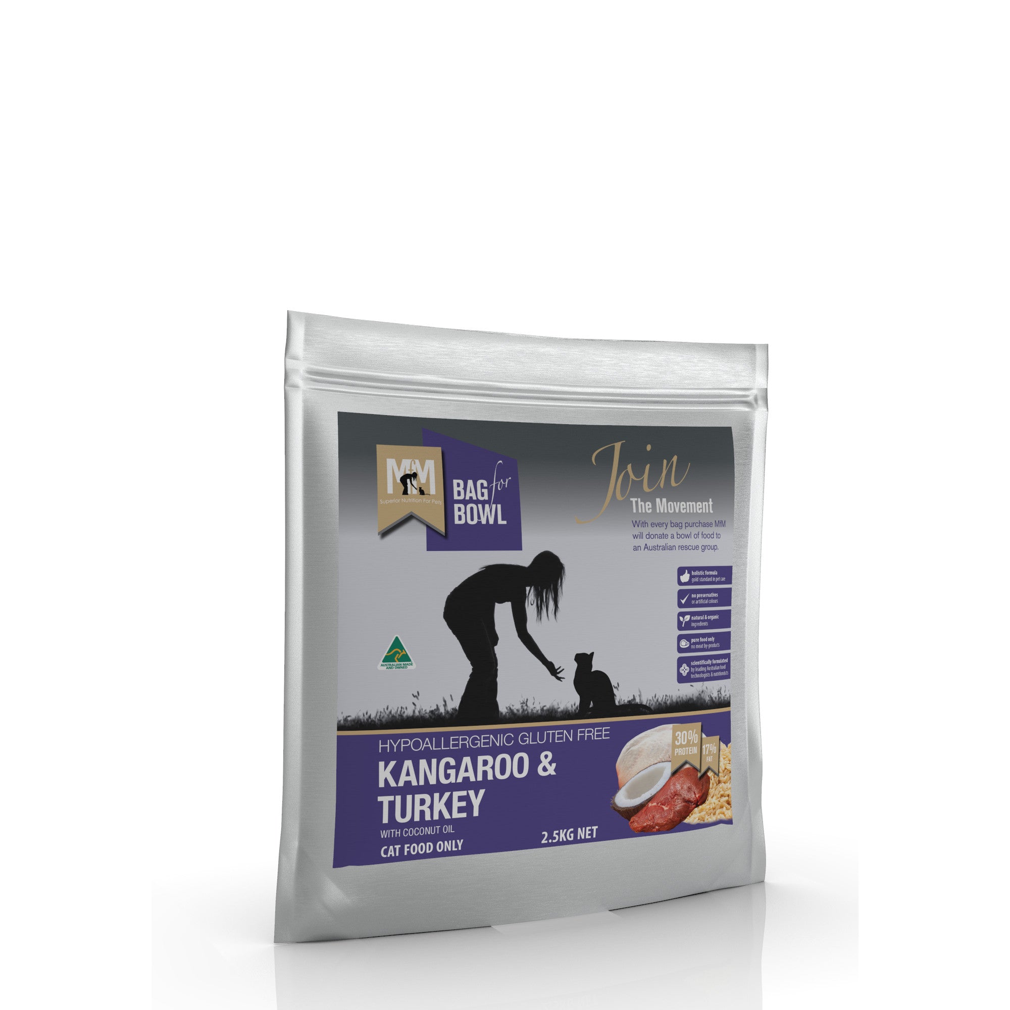 Meals for Meows Kangaroo & Turkey Dry Cat Food 2.5kg.