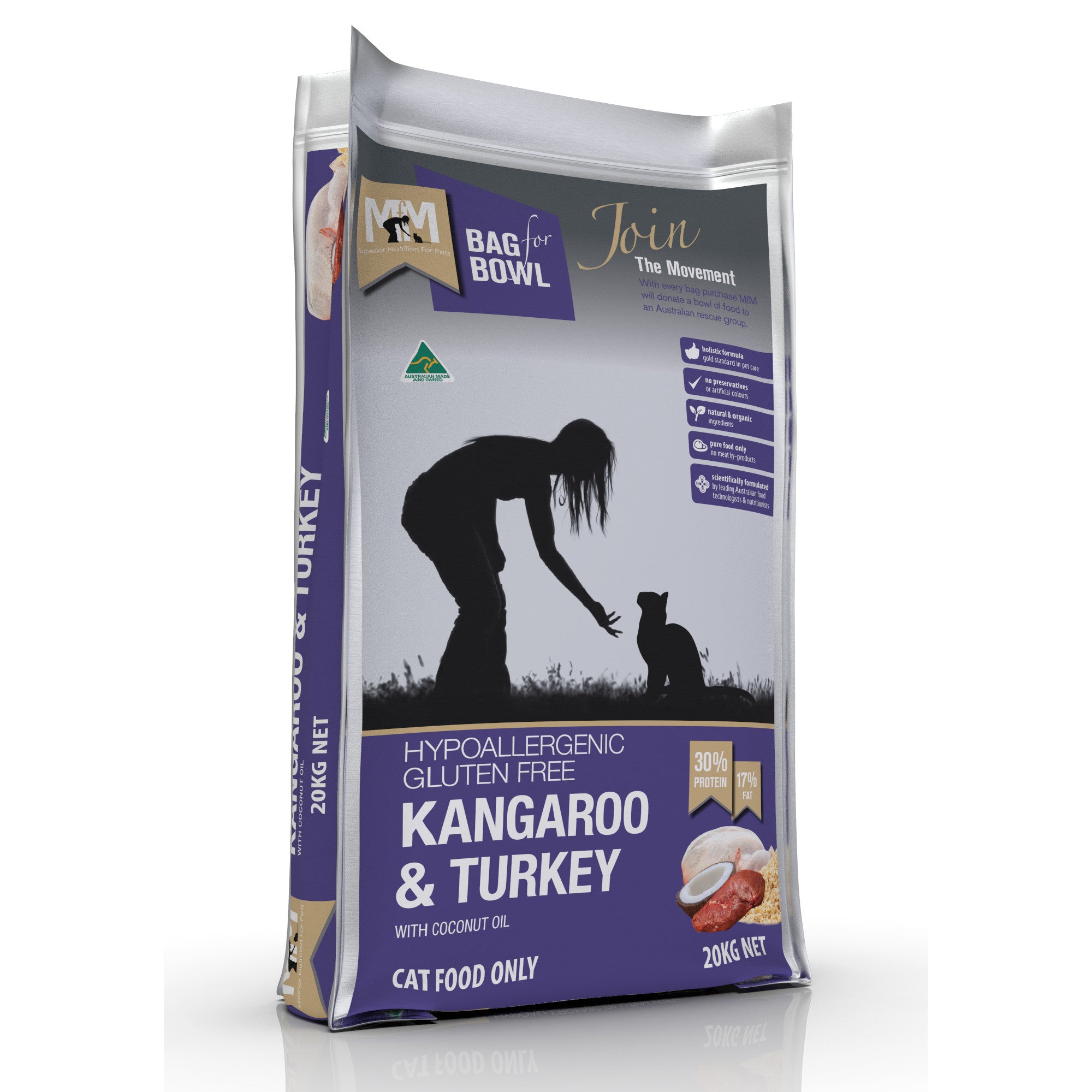 Meals for Meows Kangaroo & Turkey Dry Cat Food 20kg.