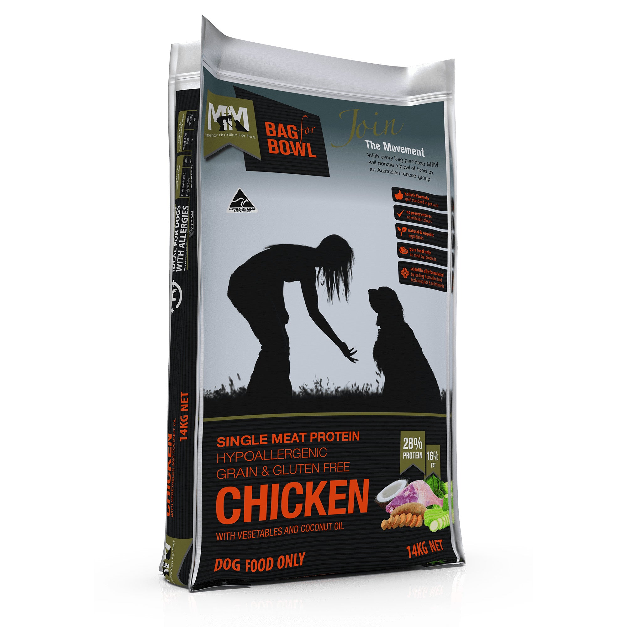 Meals for Mutts Chicken Single Meat Protein Dog Food 14kg.