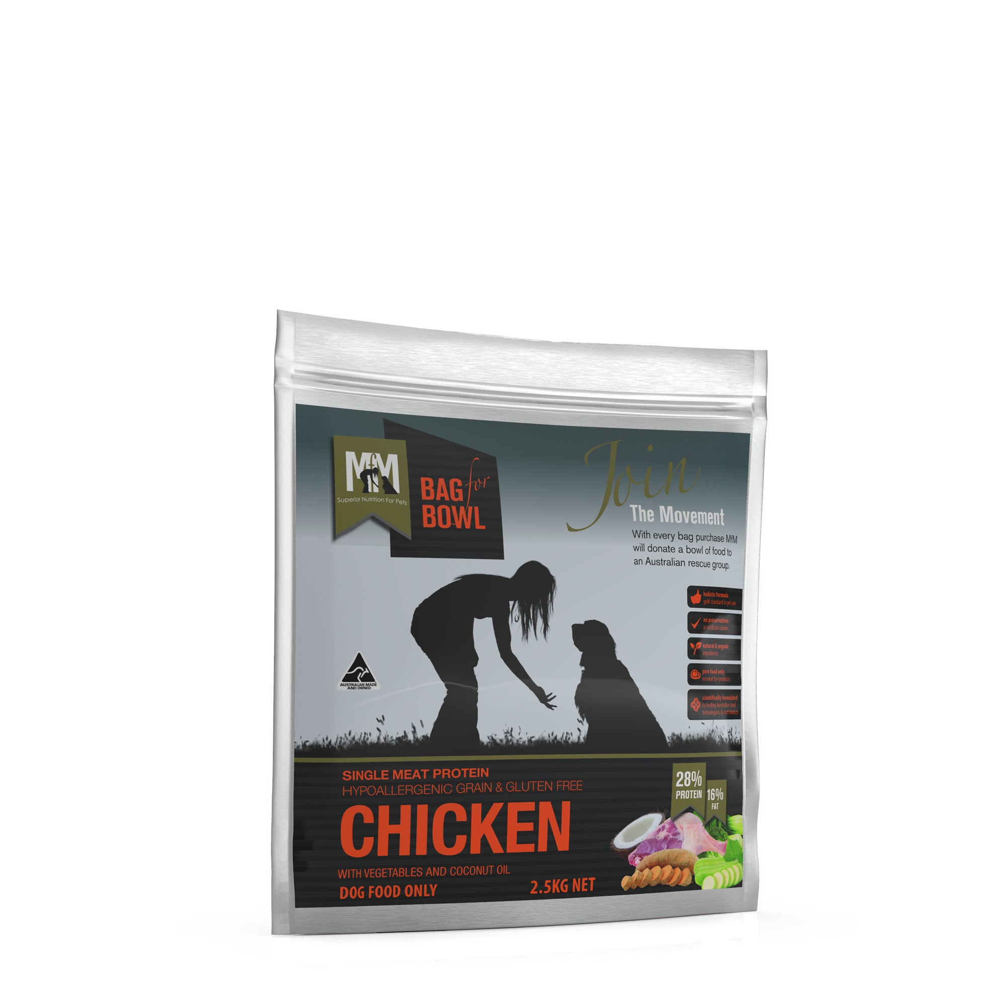 Meals for Mutts Chicken Single Meat Protein Dog Food 2.5kg.