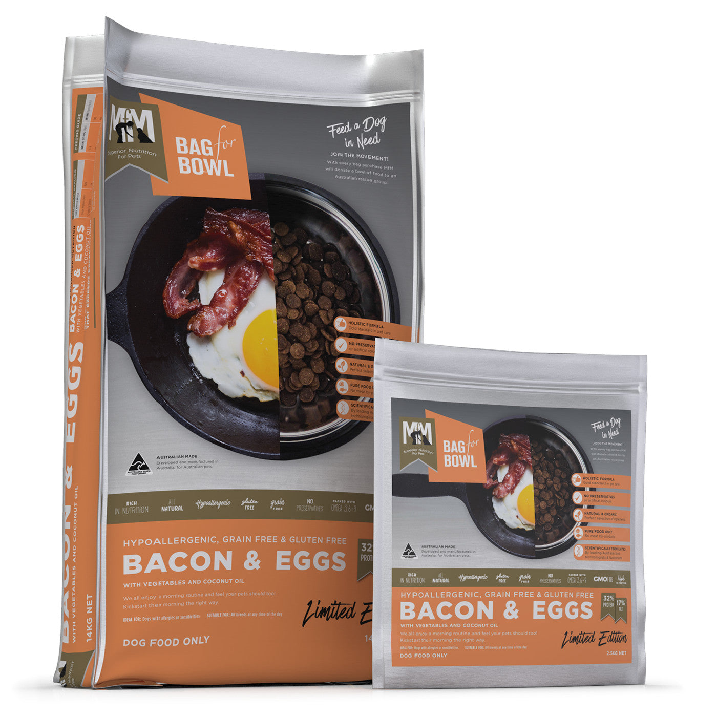 Meals for Mutts Grain Free Bacon & Eggs Dry Dog Food.