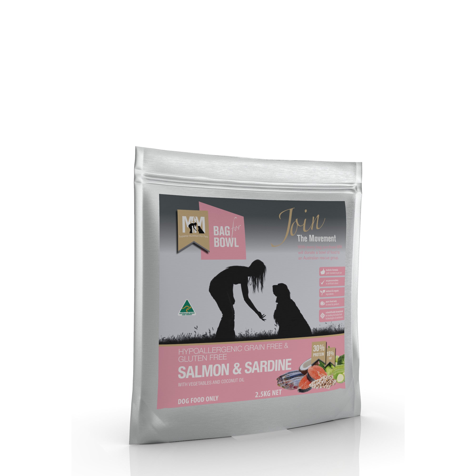 Meals for Mutts Grain Free Salmon and Sardine Dog Food 2.5kg.