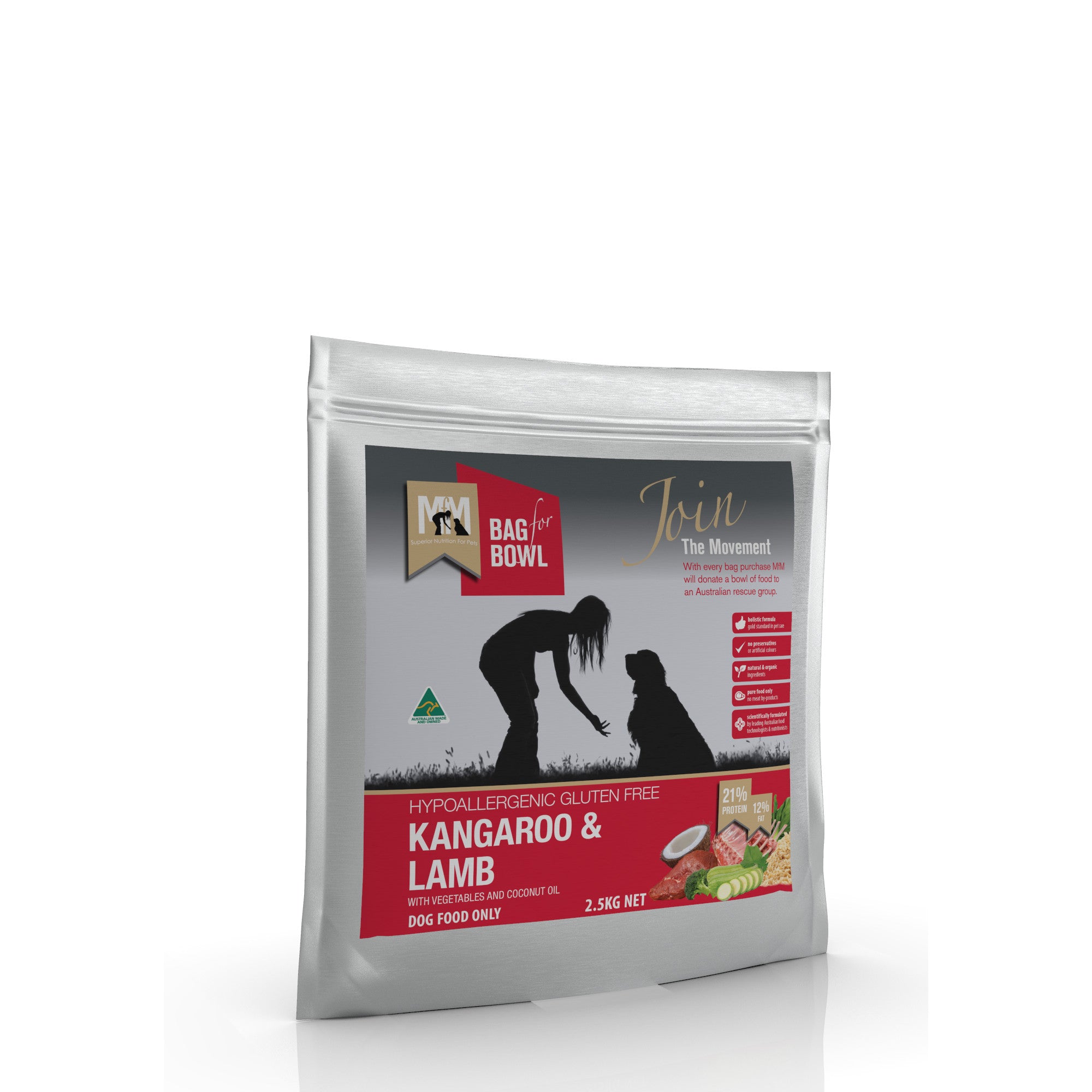 Meals for Mutts Kangaroo and Lamb Dog Food 2.5kg.