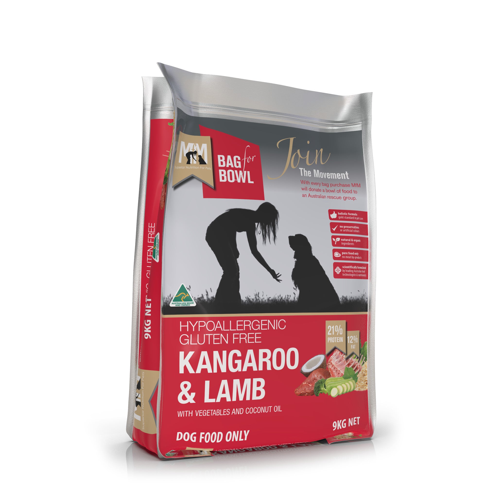 Meals for Mutts Kangaroo and Lamb Dog Food 9kg.