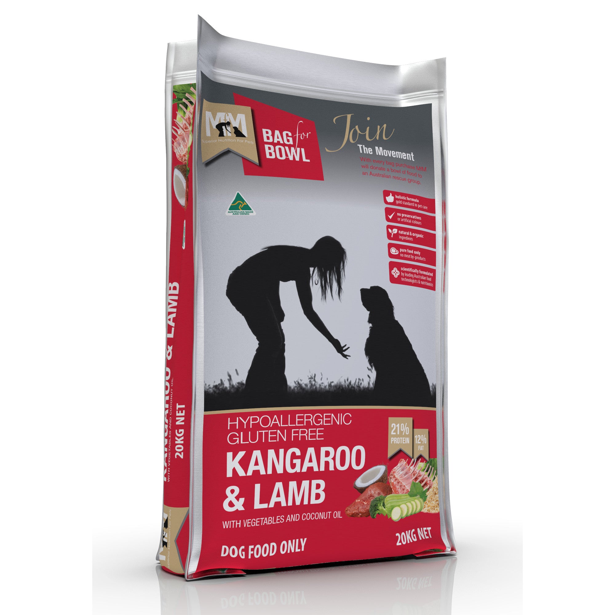 Meals for Mutts Kangaroo and Lamb Dry Dog Food 20kg.