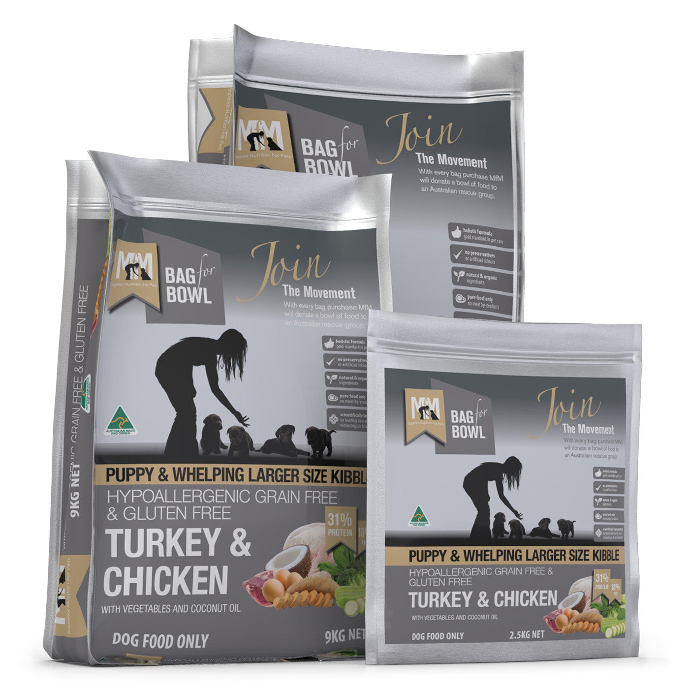 MEALS FOR MUTTS Turkey & Chicken Large Kibble Dry Puppy Food