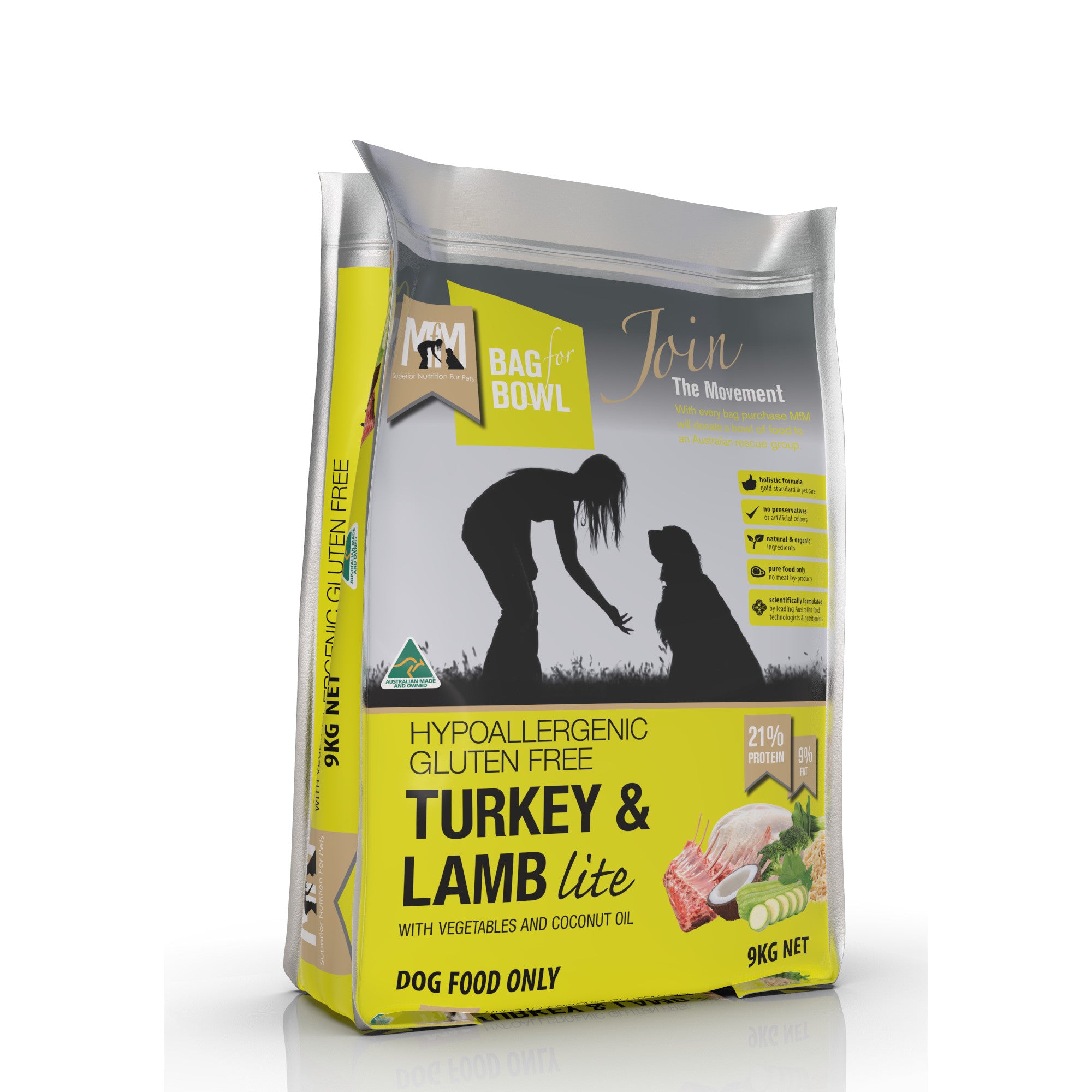 Meals for Mutts Turkey & Lamb Lite Dog Food 9kg.
