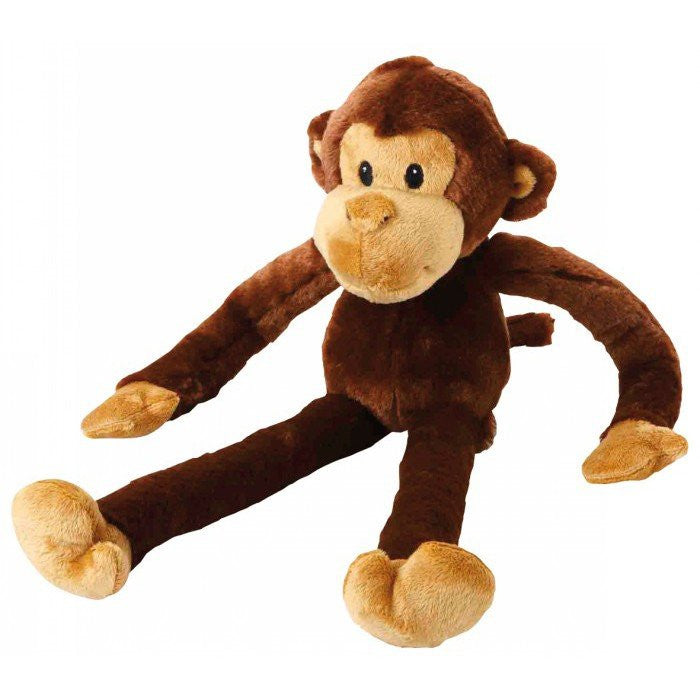Multipet Swinging Safari Monkey Plush Dog Toy.