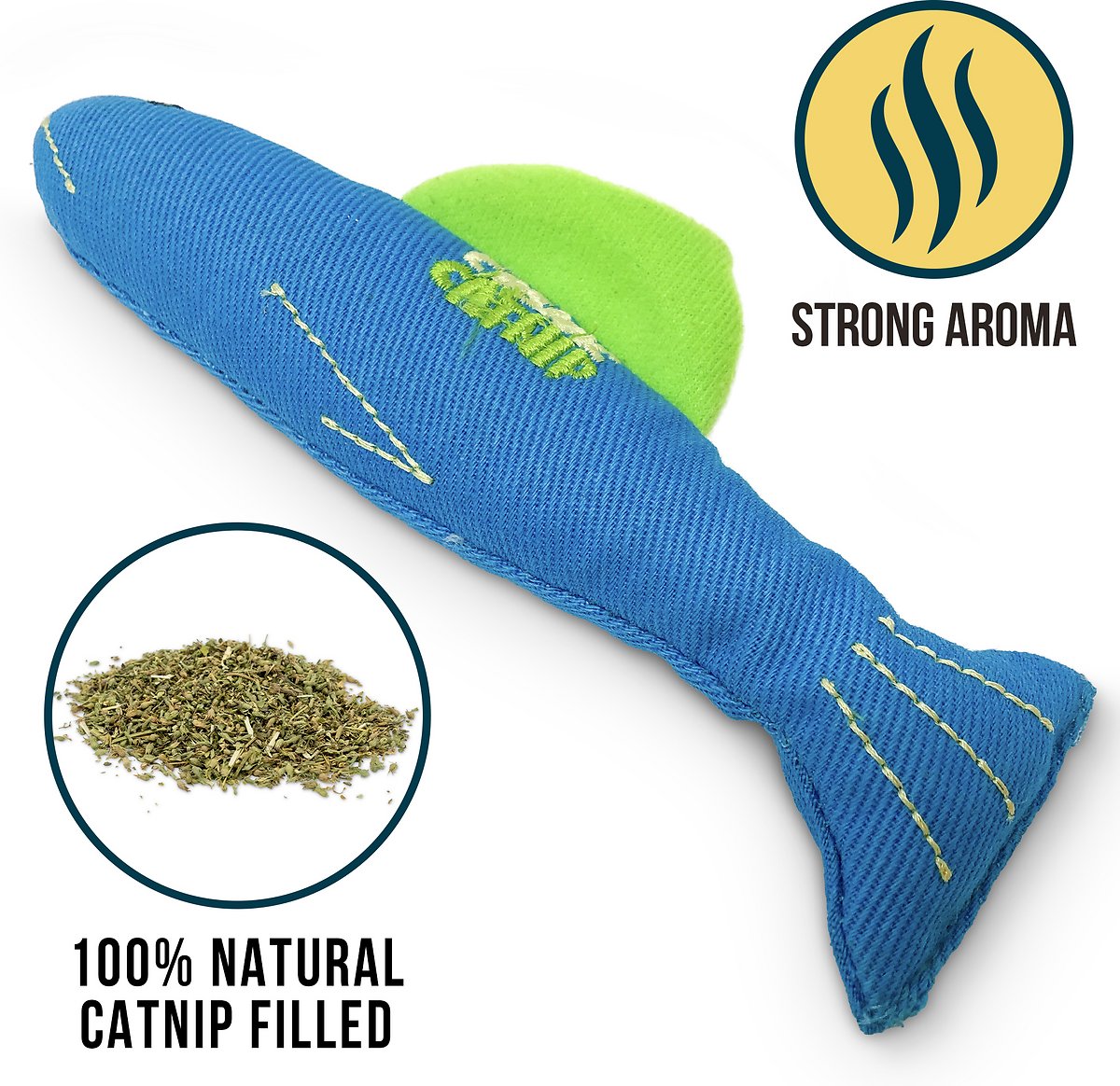 Annette Fish Cat Toy with 100% Natural Catnip.