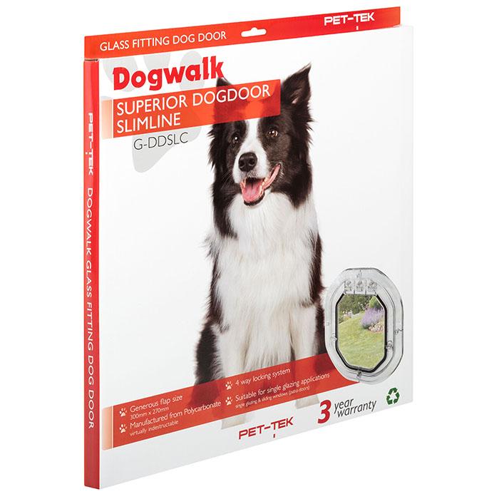 Pet-Tek Dogwalk Superior Slimline Dog Door Clear - Retail Box