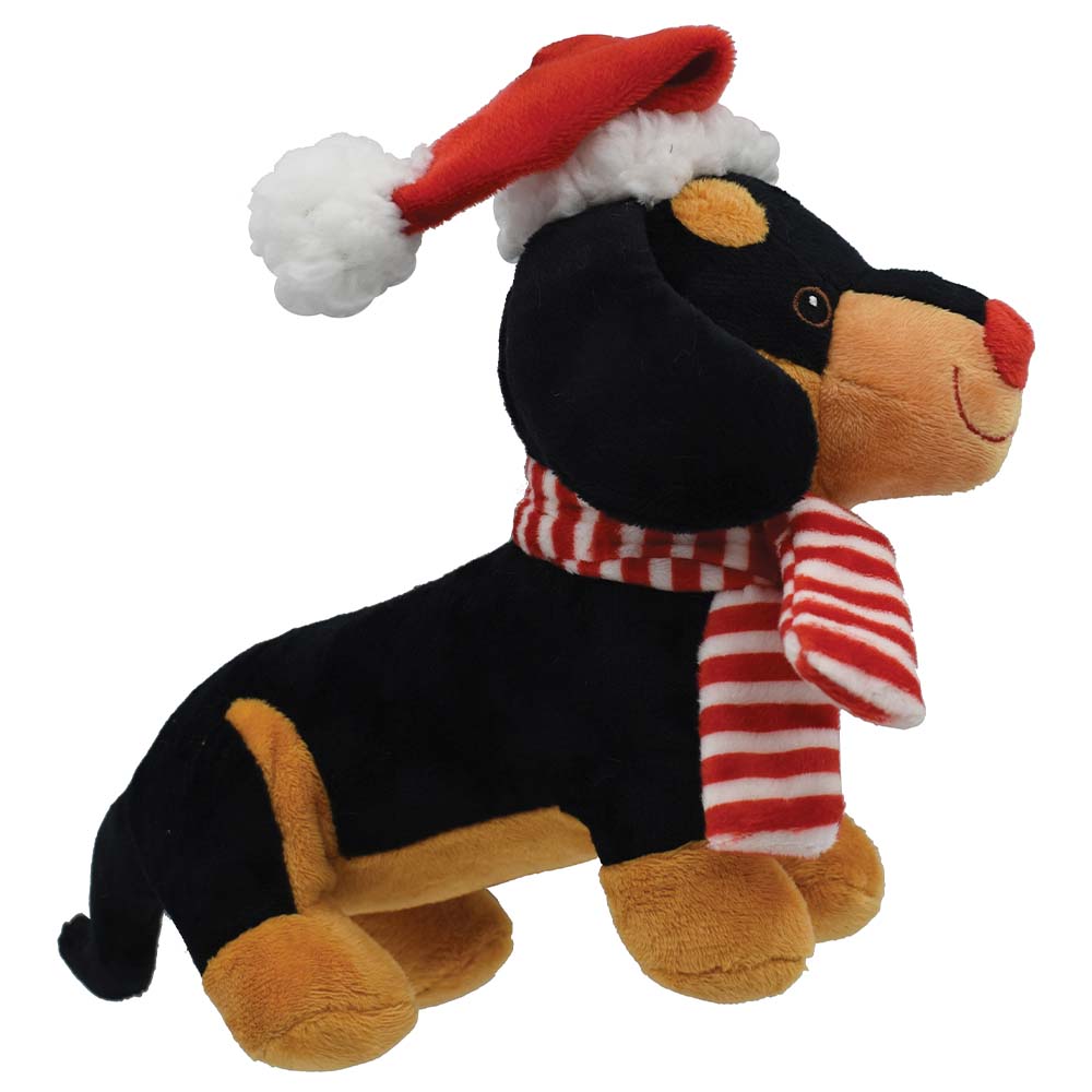 Prestige Snuggle Pal Christmas Dachshund - Festive Dog Toy