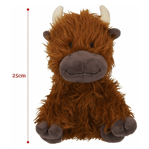 Rosewood Super Tough Plush Rope Core Cow Dog Toy - Dimensions.