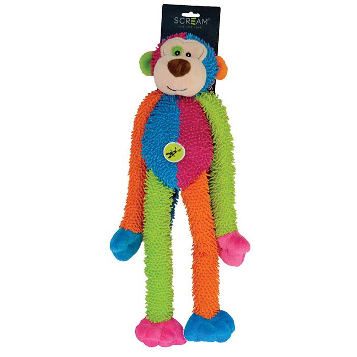 Scream Crew Monkey Multicoloured Squeaky Dog Toy.