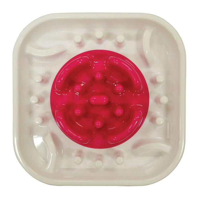 Scream Loud Pink Slow Feed Dog Bowl - Top View.