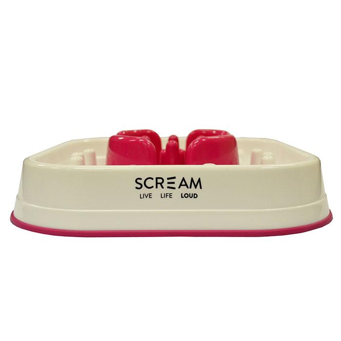 Scream Loud Pink Slow Feed Dog Bowl