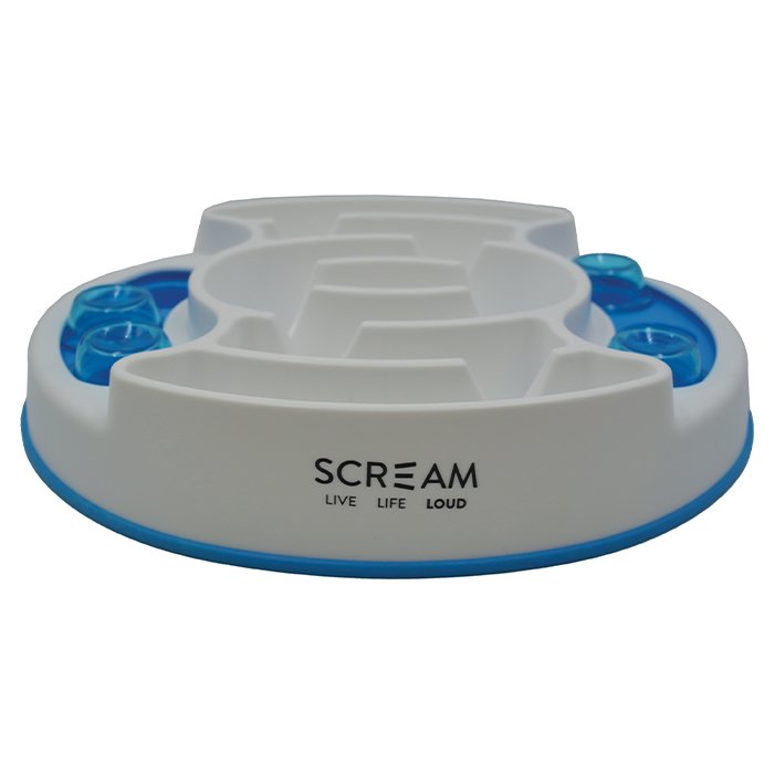 Scream Slow Feed Puzzle Bowl Loud Blue