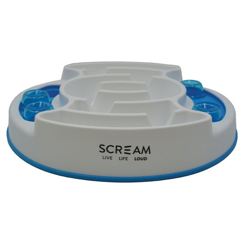 Scream Slow Feed Puzzle Bowl Loud Blue