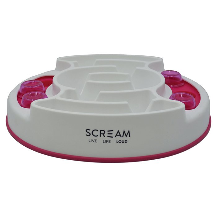 Scream Slow Feed Puzzle Bowl Loud Pink