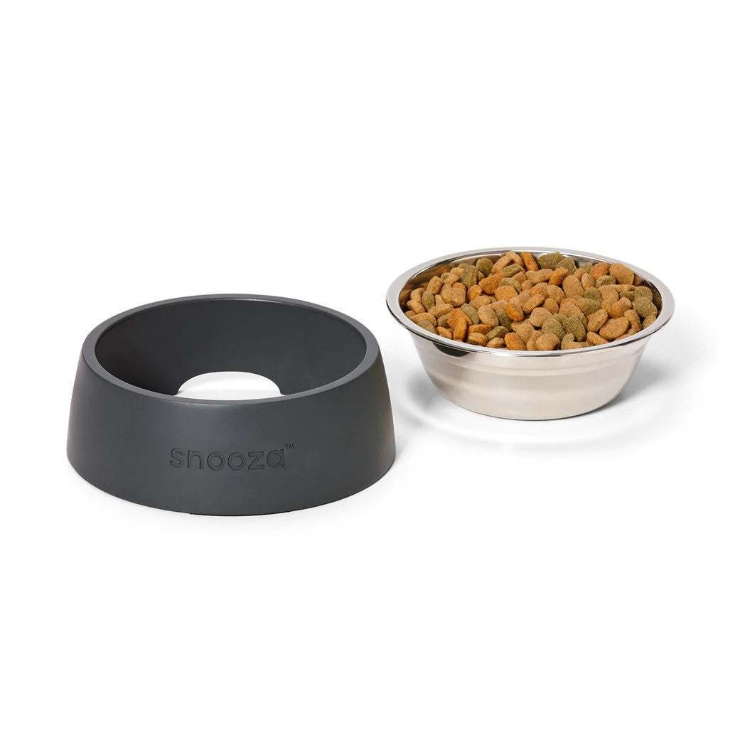 Snooza Pet Bowl Concrete Charcoal with Removable Stainless Steel Dish
