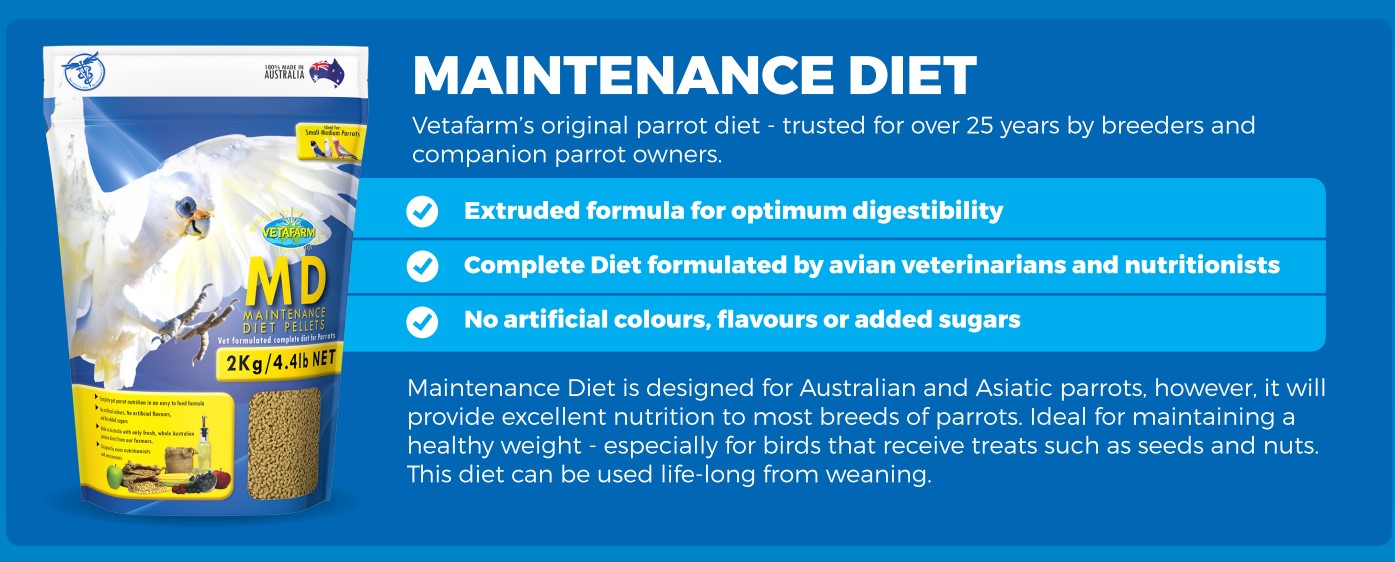 Australian Made Parrot Food Vetafarm Maintenance Diet Pellets