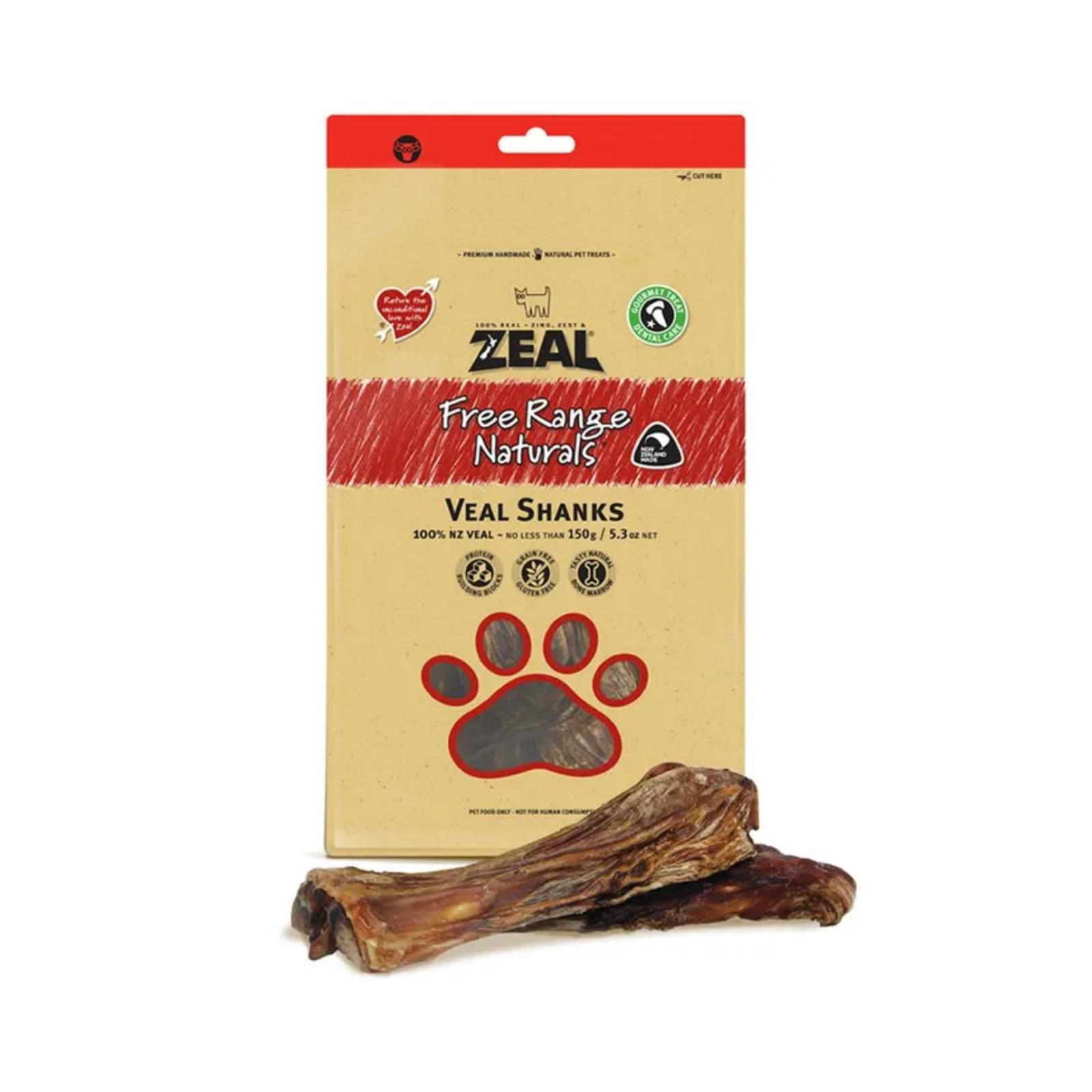Zeal Dog Treats, Free Range Naturals Veal Shanks.