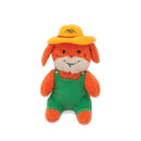 Front view of a ZippyPaws Cheeky Chumz Garrett the Gardener Plush Dog Toy.