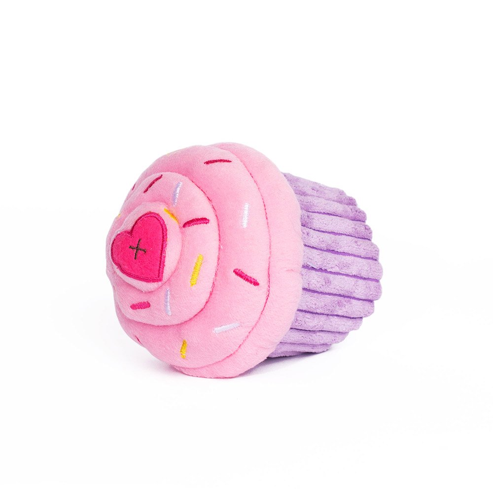 ZippyPaws Pink Cupcake Plush Dog Toy.