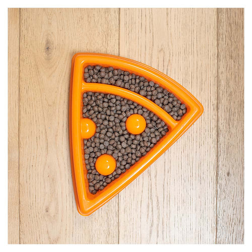 Pizza Shaped - Slow Feeding Bowl for Dogs. Holds up to 4 cups of dry dog food.
