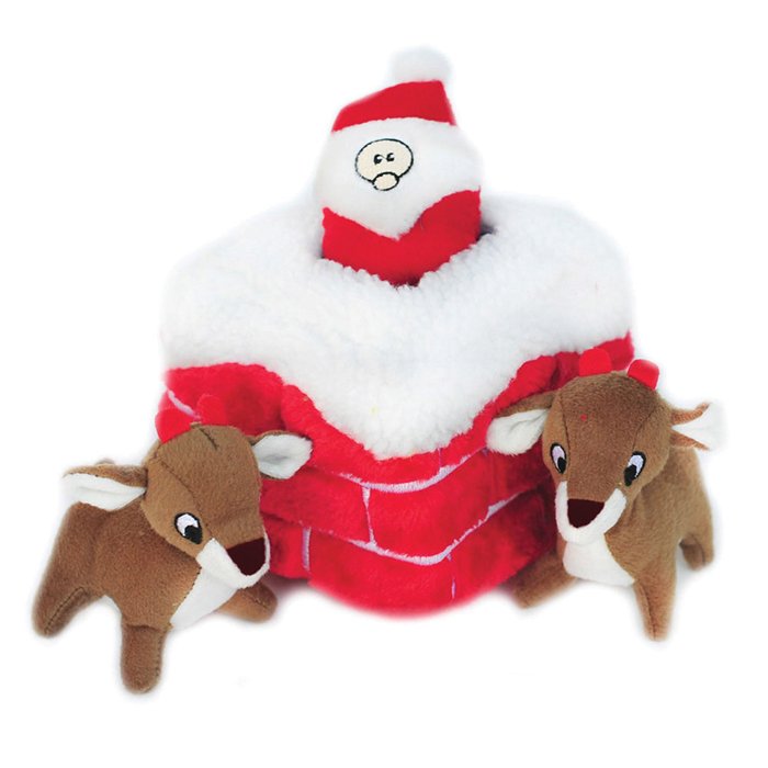 ZippyPaws Holiday Burrow Chimney Dog Toy