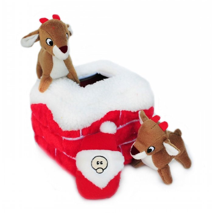 ZippyPaws Holiday Burrow Chimney Dog Toy